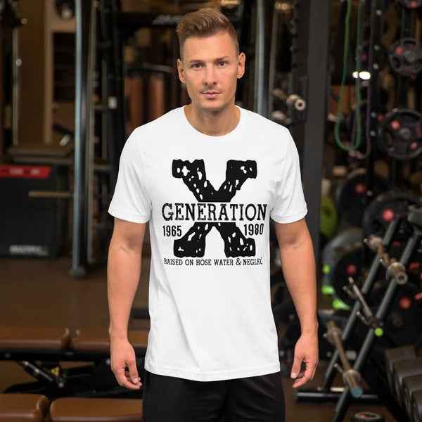 Generation X Graphic T-Shirt, 1965-1980 Nostalgic Print, Front and Back Design