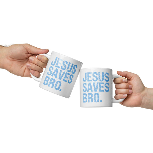 Jesus Saves White glossy mug